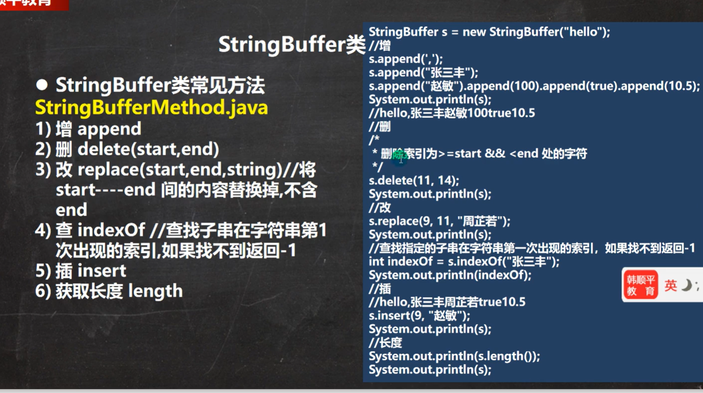 StringBuffer常用方法